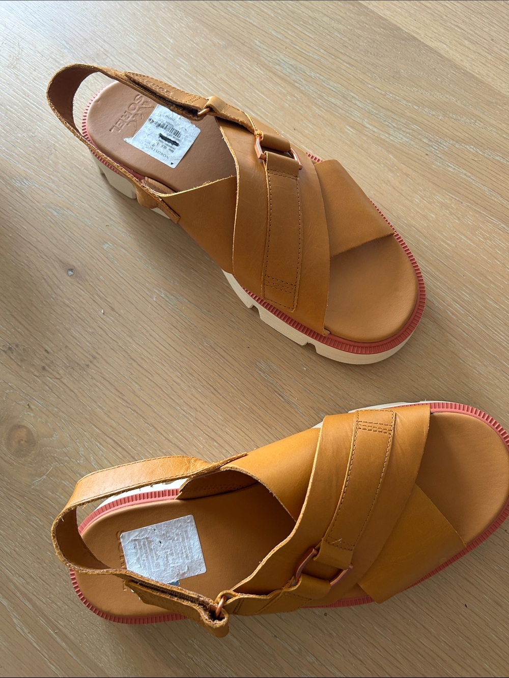 SOREL REIN CB Crisscross Sandal Canyon Gold Size 10.5 NWT Flaw no box display - Picture 4 of 11